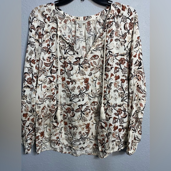 Lucky Brand - Boho Floral Tasseled Top NWOT - Picture 2 of 9